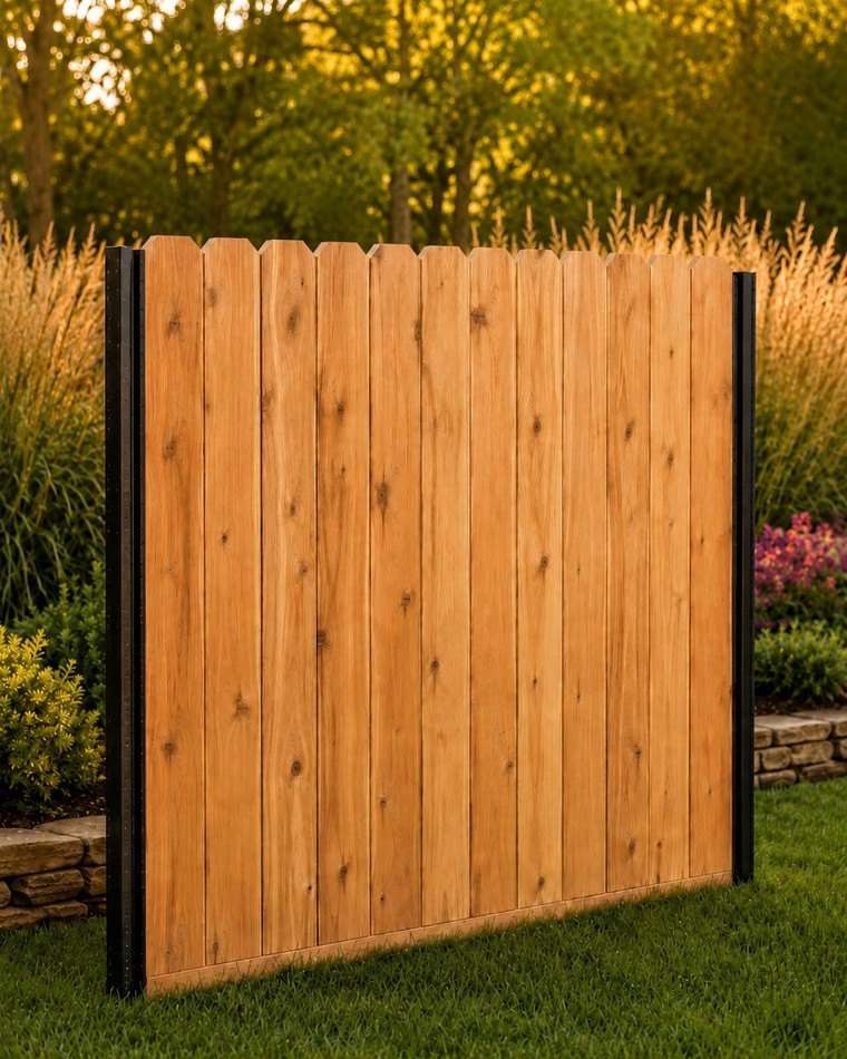 Dog-ear cedar privacy fence