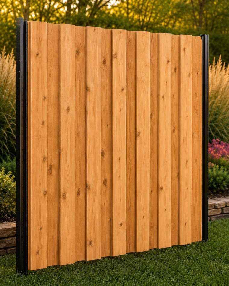 Board-on-board cedar fence, private from both sides