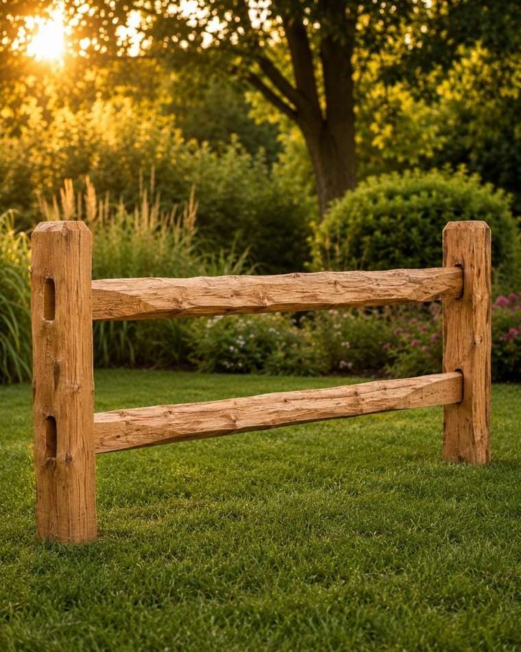 Cedar split rail ranch fence
